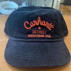 Carhartt WIP Blue/Orange Corduroy Hat with Adjustable Strap (O/S)